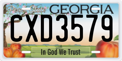 GA license plate CXD3579
