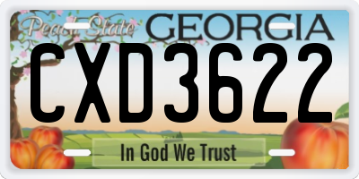 GA license plate CXD3622
