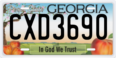 GA license plate CXD3690