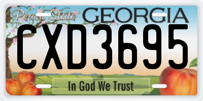 GA license plate CXD3695