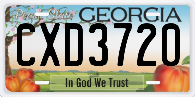 GA license plate CXD3720
