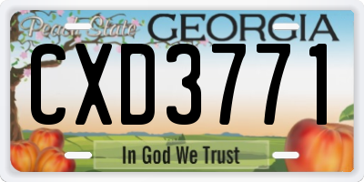 GA license plate CXD3771