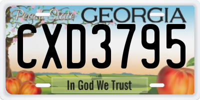 GA license plate CXD3795