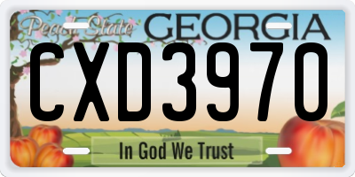GA license plate CXD3970