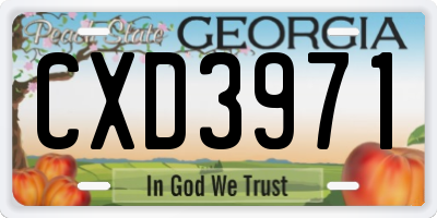 GA license plate CXD3971
