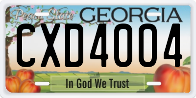 GA license plate CXD4004