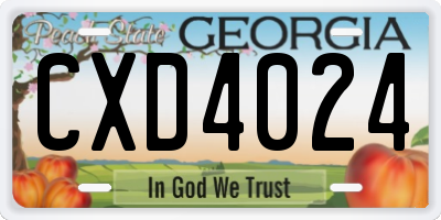 GA license plate CXD4024