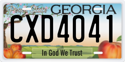 GA license plate CXD4041
