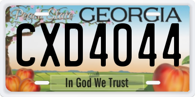 GA license plate CXD4044