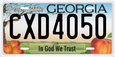GA license plate CXD4050