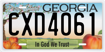 GA license plate CXD4061