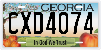 GA license plate CXD4074