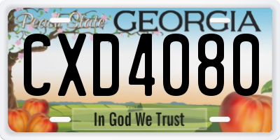 GA license plate CXD4080