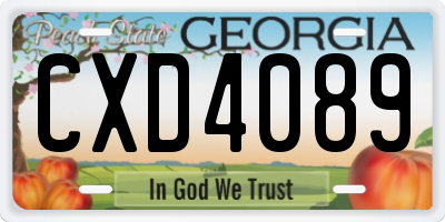 GA license plate CXD4089