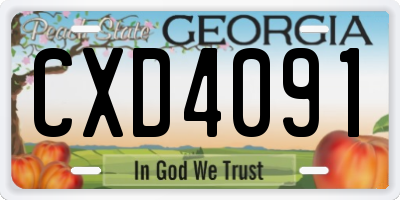 GA license plate CXD4091