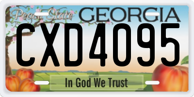 GA license plate CXD4095