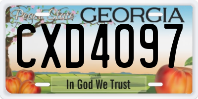 GA license plate CXD4097