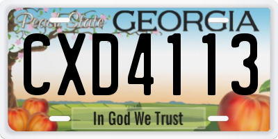 GA license plate CXD4113