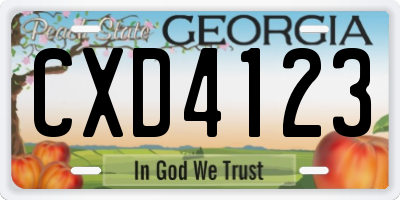 GA license plate CXD4123