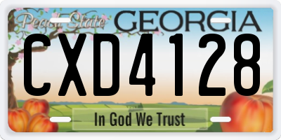 GA license plate CXD4128