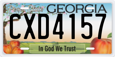 GA license plate CXD4157