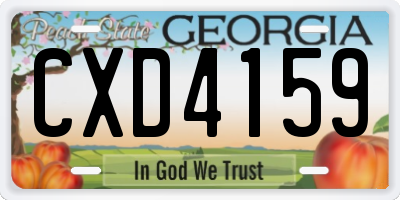 GA license plate CXD4159