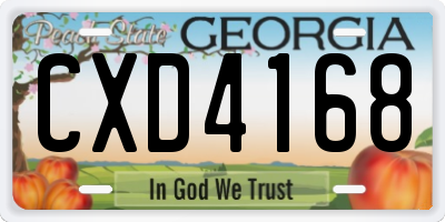 GA license plate CXD4168