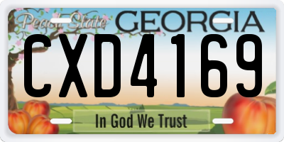 GA license plate CXD4169
