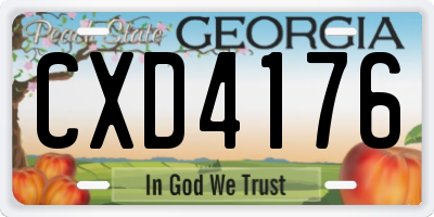 GA license plate CXD4176