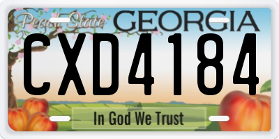 GA license plate CXD4184
