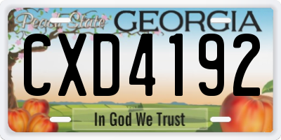GA license plate CXD4192
