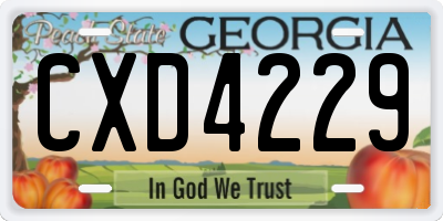 GA license plate CXD4229