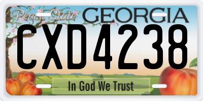 GA license plate CXD4238