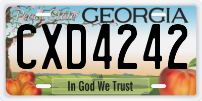 GA license plate CXD4242