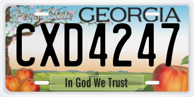 GA license plate CXD4247
