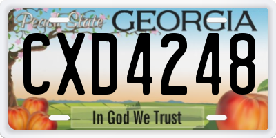 GA license plate CXD4248