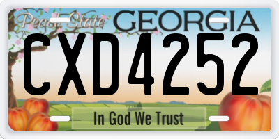 GA license plate CXD4252