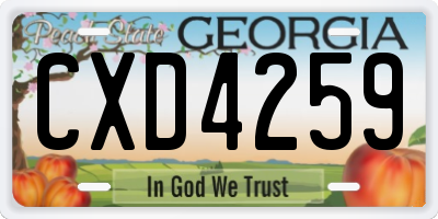 GA license plate CXD4259