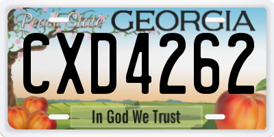GA license plate CXD4262