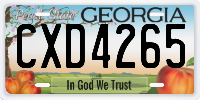 GA license plate CXD4265