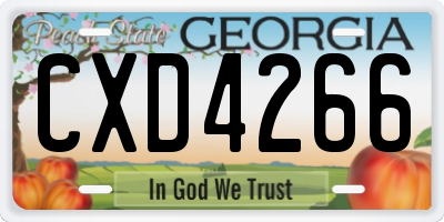 GA license plate CXD4266
