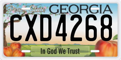 GA license plate CXD4268