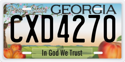 GA license plate CXD4270