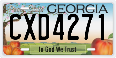 GA license plate CXD4271