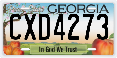GA license plate CXD4273