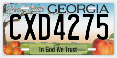 GA license plate CXD4275