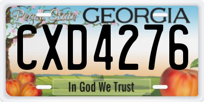 GA license plate CXD4276