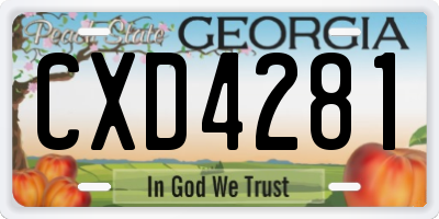 GA license plate CXD4281