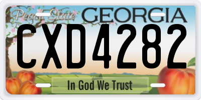 GA license plate CXD4282