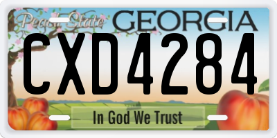 GA license plate CXD4284